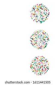 Yellow Top Confetti Wallpaper. Green Carnaval Round Wallpaper. Decoration Postcard. Vector Orange Design.