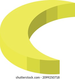 Yellow top surface method isometric crescent icon illustration 1

