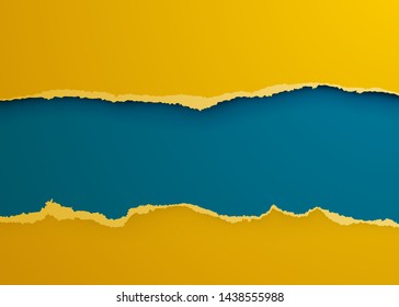 Fond jaune déchiqueté sur fond bleu