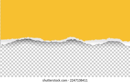 Yellow Torn Paper And Transparent background With Gradient Mesh, Vector Illustration