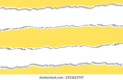 yellow torn ripped paper sheet vector