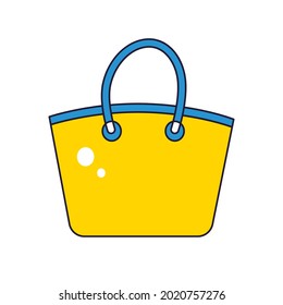 Yellow Tote Bag Or Handbag Isolated Vector