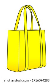 Vector De Bolsa De Tote Amarillo Para Plantilla.