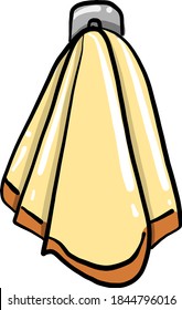 Yellow towel, illustration, vector on white background