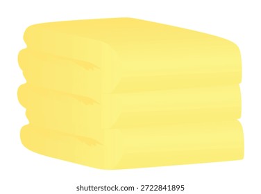 Yellow towels set. vector illustration