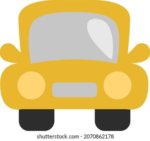 Yellow town car, illustration, vector, on a white background.