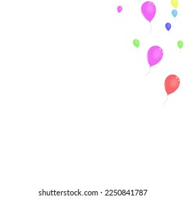 Yellow Toy Background White Vector. Ballon Congratulation Design. Purple Jubilee. Green Surprise. Air Happy Background.
