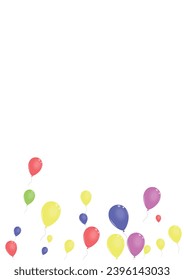 Yellow Toy Background White Vector. Helium Inflatable Template. Purple Glossy. Blue Ballon. Air Festival Banner.