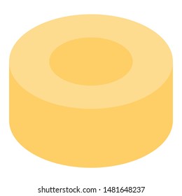 Yellow toy cylinder icon. Isometric of yellow toy cylinder vector icon for web design isolated on white background