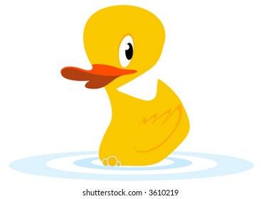 Yellow toy duck floating in water