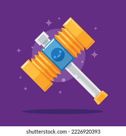 The Yellow Toy hammer. Isolated Vector Illustration