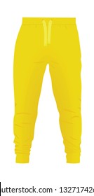 Yellow tracksuit bottom. vector illustration