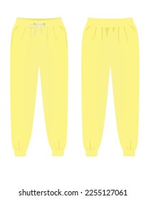 Yellow tracksuit bottom. vector illustration
