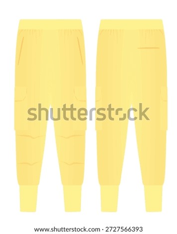 Yellow tracksuit bottom. vector illustration
