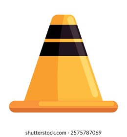 Yellow traffic cone for construction