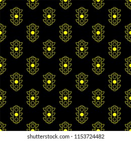 Yellow traffic light. The traffic light does not work. Vector seamless pattern background for book or package or screen design. Minimalistic style design.