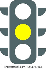 Yellow traffic light icon. Vector illustration