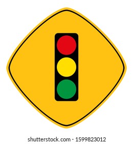 Yellow traffic light sign vector. 