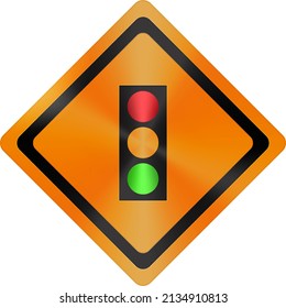 Yellow traffic light sign vector illustration