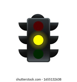 YELLOW TRAFFIC LIGHTS VECTOR ILLUSTRATION