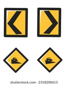 yellow traffic sign icon on white background