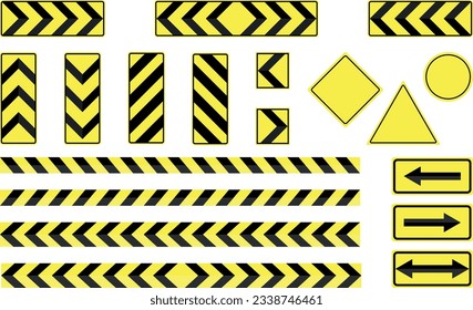Signo de tráfico amarillo puesto sobre fondo blanco. Ilustración vectorial