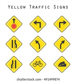 yellow traffic signs vector