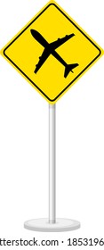 Signo de advertencia de tráfico amarillo en la ilustración de fondo blanco