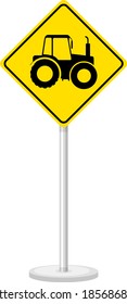 Signo de advertencia de tráfico amarillo en la ilustración de fondo blanco