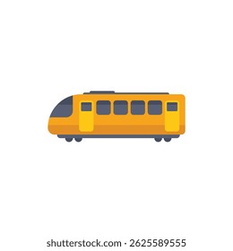 Yellow train moving on its way to its destination