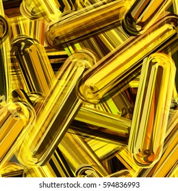 Yellow transparent elements. Like glass or metal. Abstract seamless background