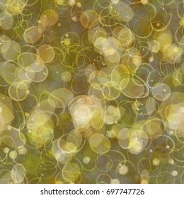 Yellow transparent and overlapping ovals and rings. Round elements. Seamless texture. Abstract vector background for web page, banners, fabric, home decor, wrapping