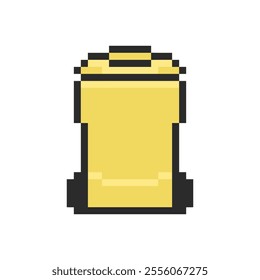 yellow trash bin pixel art