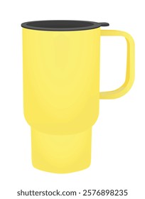 Yellow travel mug. vector illustration