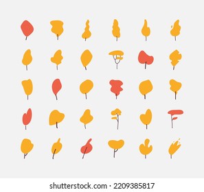 Yellow Tree flat Illustration. Autumn, fall