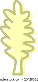Yellow tree, illustration, vector, on a white background.