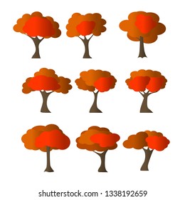 yellow tree isolated illustration