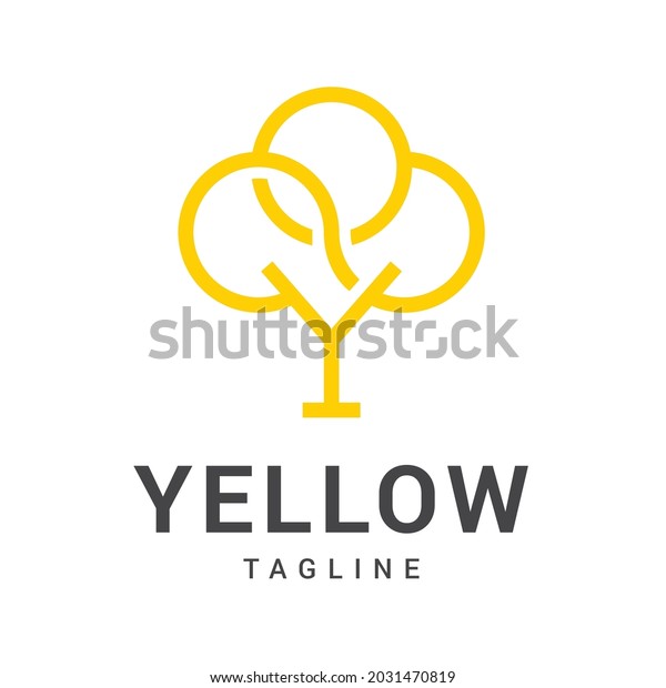 Yellow Tree Logo Use Wear Fashion Stock Vector (Royalty Free