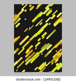 Yellow trendy abstract gradient diagonal rounded stripe pattern brochure background template - vector stationery design