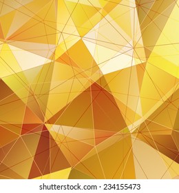 Yellow Triangle Abstract Background. Vector Pattern of Geometric Shapes