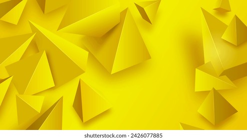 Yellow triangle background with vivid colors vector design in eps 10