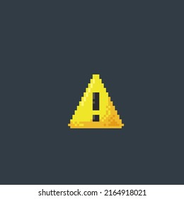 yellow triangle exclamation mark in pixel art style