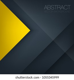 Yellow triangle geometric vector background with black element and space for text and background design