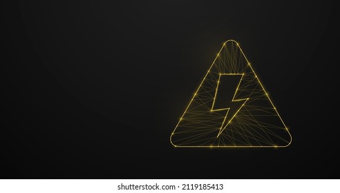 Signo de alto voltaje del triángulo amarillo. Línea de trama y diseño triangular. 3 quinquies modelo. Ilustración del vector