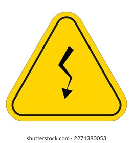 Yellow triangle lightning. Vector illustration. Stock image.