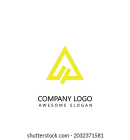 yellow triangle logo design vector