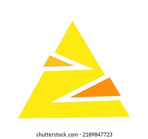 Yellow triangle logo, illustration, vector on a white background.