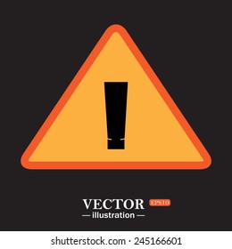 Yellow triangle on a black background, tube for cream or another cosmetic remedy , vector illustration, EPS 10