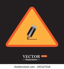 Yellow triangle on a black background