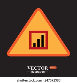 Yellow triangle on a black background